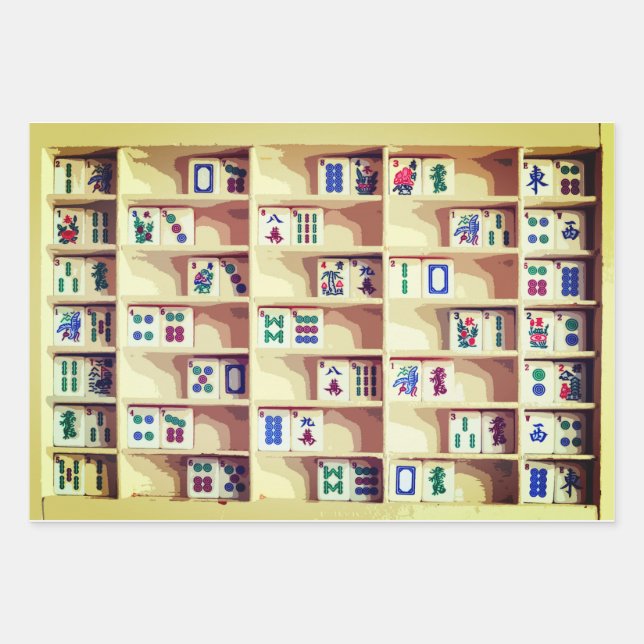 Mah Jongg Tiles Gift Wraps Geschenkpapier Set (Vorderseite)