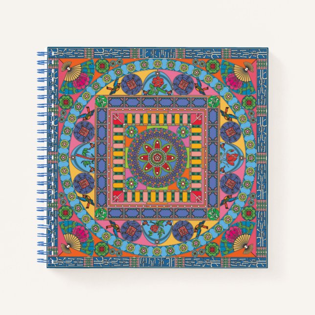 Mah Jongg Tiles Mandala Notebook Notizbuch (Vorderseite)