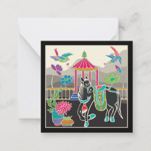 Mah Jongg Tiles Pferdekarte klein Mitteilungskarte