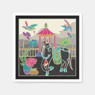 Mah Jongg Tiles Pferdekarte klein Serviette