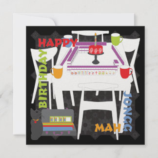 Mah Jongg Tiles und Table Flat Card Einladung