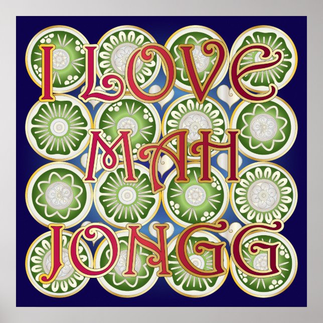 Mah Jongg Valentine I Liebe MJ Poster (Vorne)