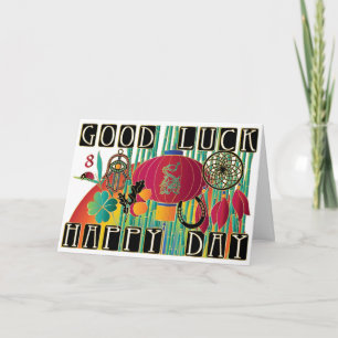 Mah Jongg Viel Glück Happy Day Karte