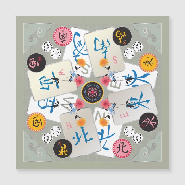 Mah Jongg Winds Magnet Card (Vorderseite)