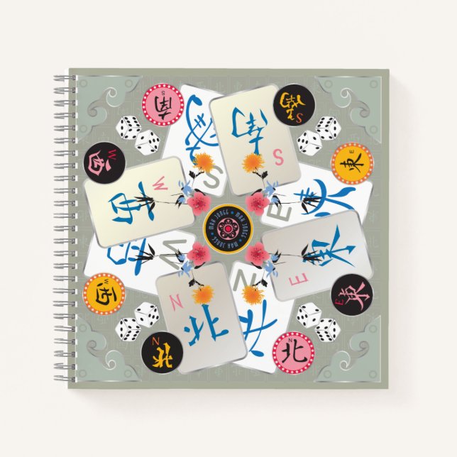 Mah Jongg-Winds-Notebook Notizbuch (Vorderseite)