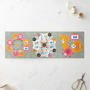 Mah Jongg Winds Trifold Card Dreifach Gefaltete Karte