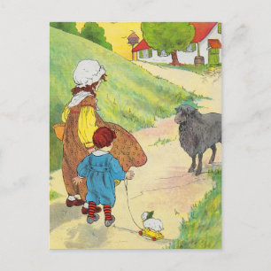Mäh, mäh, schwarzes Schaf, hast du Wolle? Postkarte