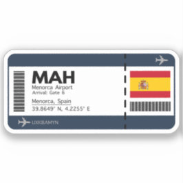 MAH Menorca Airpot Aufkleber - Spanische Reise