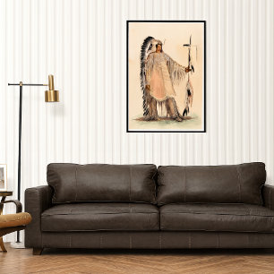 Mah-to-toh-pa, der Mandan-Häuptling - Lithografie- Poster