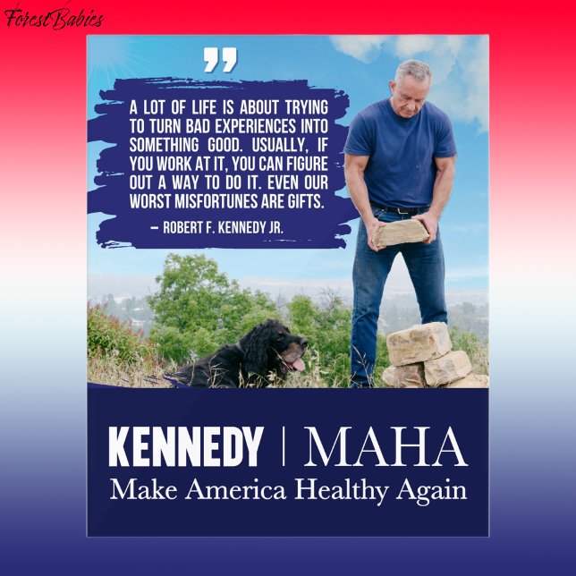 MAHA macht Amerika wieder gesund Kennedy Hund 🇺 � Acrylschild (MAHA Robert F Kennedy jr, RFK jr Dog, Bobby Kennedy Make America Healthy Again Quote 🇺🇸)