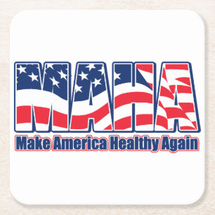 MAHA macht Amerika wieder gesund Rechteckiger Pappuntersetzer