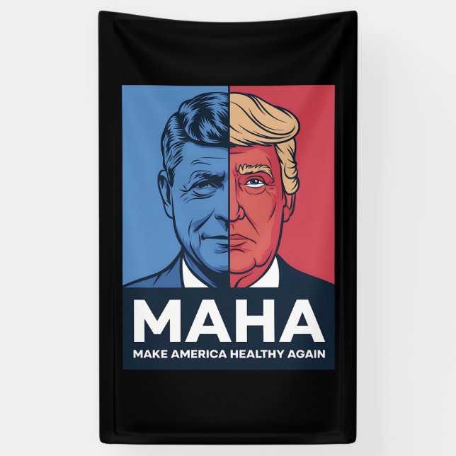 MAHA macht Amerika wieder gesund, Trump 2024 Banner (Vertikal)