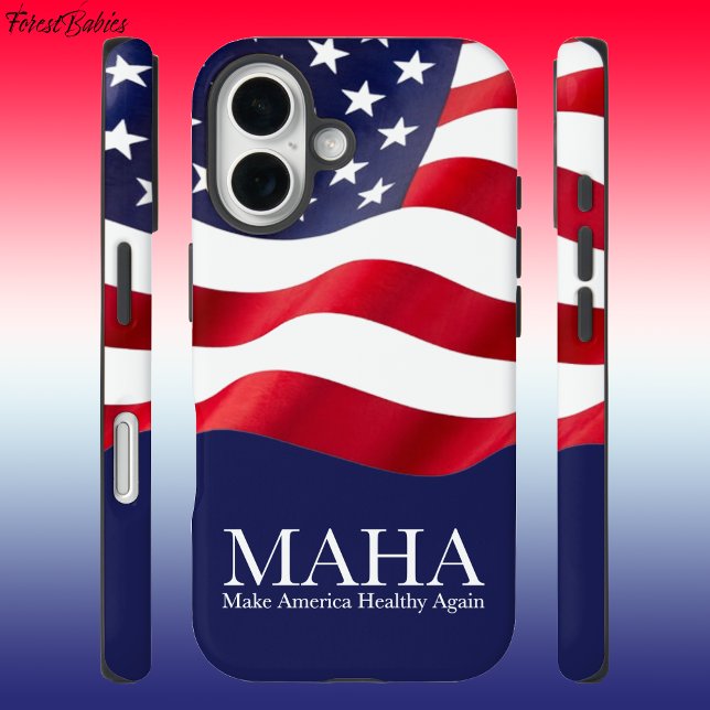 MAHA Make America Healthy Again USA Flag 🇺 🇸 Case-Mate iPhone Hülle (ForestBabies MAHA Make America Healthy Again Patriotic Red White Blue USA Flag Tough Phone Case🇺🇸 )