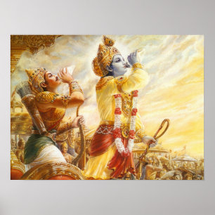 Mahabharat - Lord Krishna u. Arjun Poster