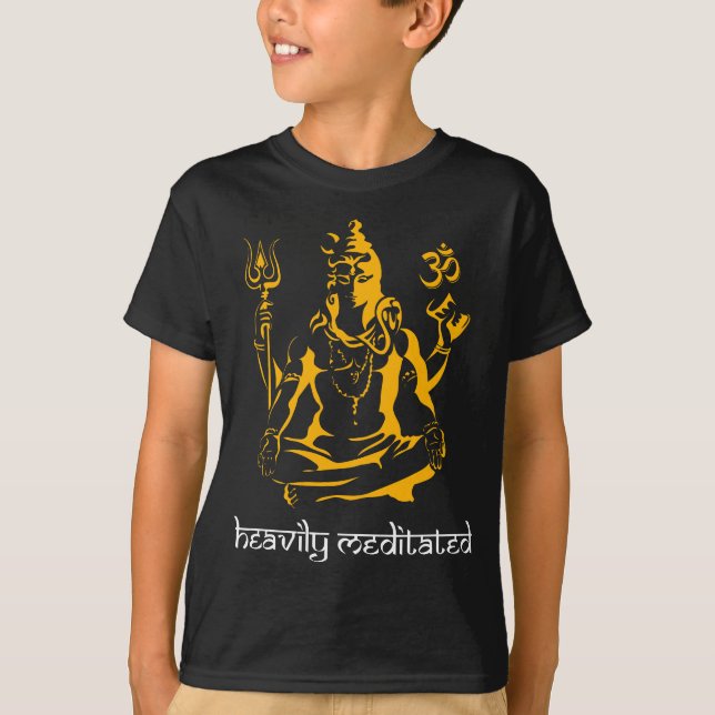 Mahadev sitzend heftig meditierter Hinduist T-Shirt (Vorderseite)