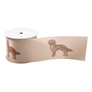 Mahagoni-Rot Golden Retriever Süße Cartoon-Hunde Satinband