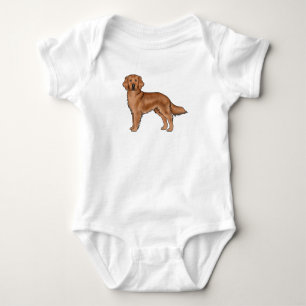 Mahagoni-Rot Golden Retriever Süßer Cartoon-Hund Baby Strampler
