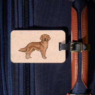 Mahagoni-Rot Golden Retriever Süßer Cartoon-Hund Gepäckanhänger
