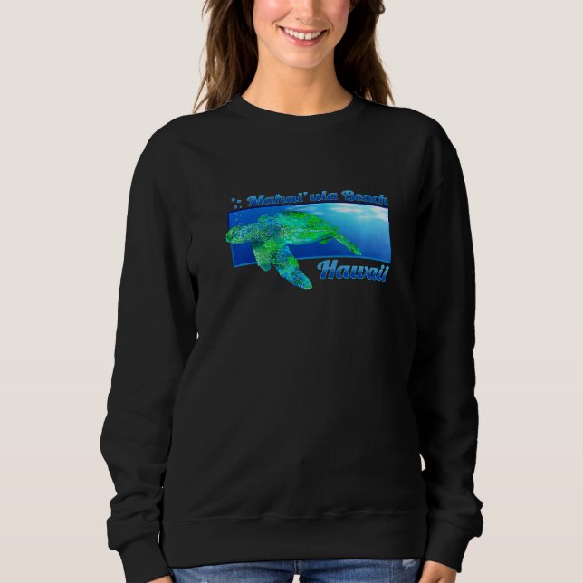 Mahai'ula Beach Hawaii Swimming Honu Sweatshirt (Vorderseite)