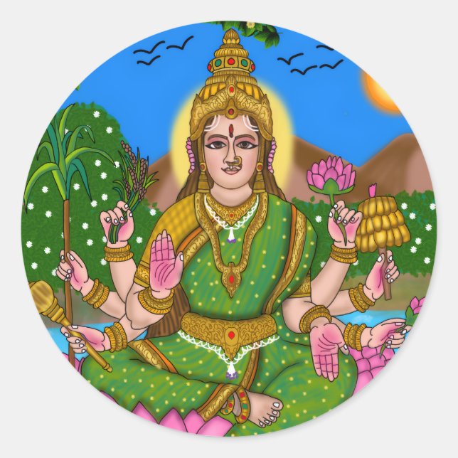 Mahalakshmi-Aufkleber Runder Aufkleber (Vorderseite)
