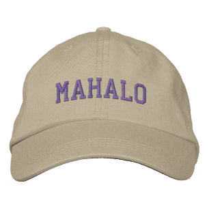 MAHALO Cap (Khaki mit dunklem Aquamarinen Bestickte Baseballkappe