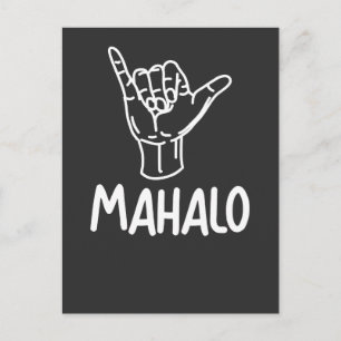 Mahalo Hawaii Gift Hang Loose Postkarte