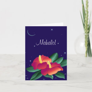 Mahalo Hawaiian Hawaii Nächte Danke Note Card
