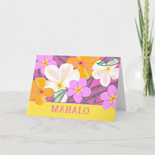Mahalo Hawaiian Plumeria Tropical Blume Card Karte