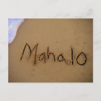 Mahalo in Sand Postcard Postkarte