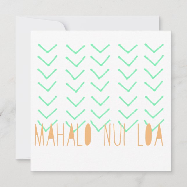 Mahalo Nui Loa Card (Vorderseite)