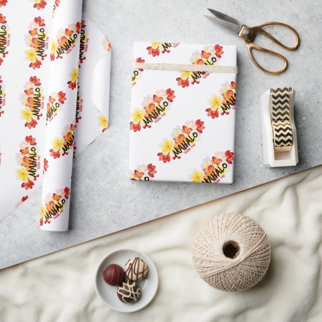 Mahalo Plumeria Geschenkpapier (Kunsthandwerk)