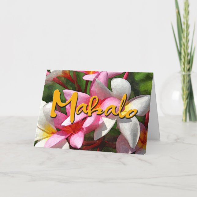 Mahalo Plumerias Dankeskarte (Vorderseite)