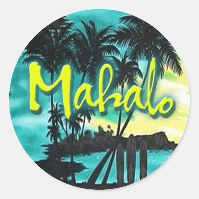 Mahalo Sunset Sticker (Vorderseite)