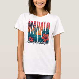 MAHALO Sunset Typografie - Küstenkül Kunst T-Shirt