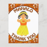 Mahalo Thank You - Hawaiian Luau Postcards