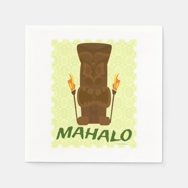 Mahalo Tiki God Serviette (Vorderseite)