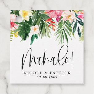 Mahalo Tropical Blume and Greenerity Wedding Geschenkanhänger