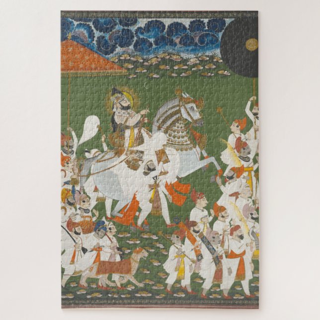 Maharana Bhim Singh in Procession Indian Art Puzzle (Vertikal)