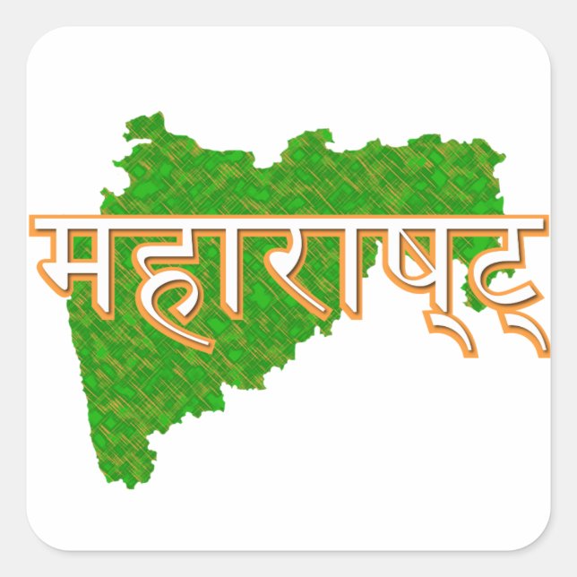 Maharashtra Quadratischer Aufkleber (Vorderseite)