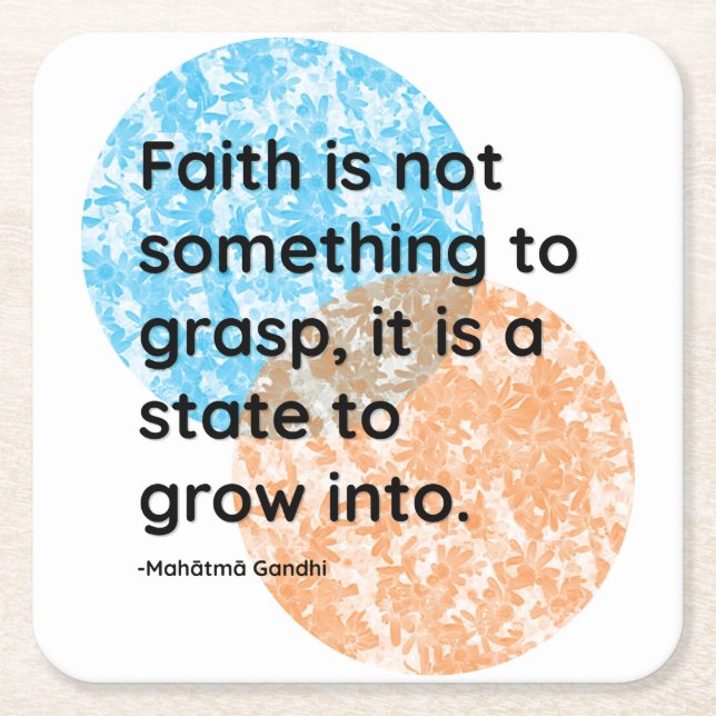 Mahatma Gandhi Faith Quotes Rechteckiger Pappuntersetzer (Vorderseite)