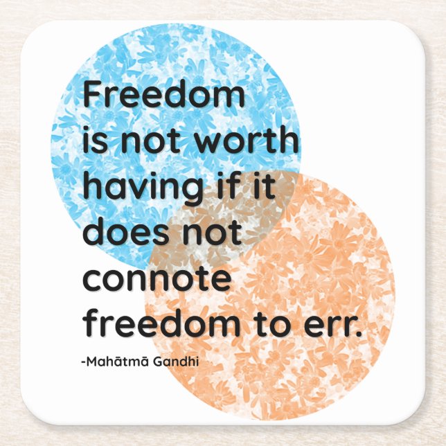 Mahatma Gandhi Freedom Quotes Rechteckiger Pappuntersetzer (Vorderseite)