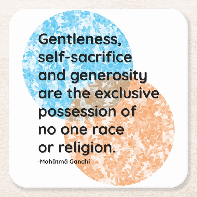 Mahatma Gandhi Gentleness Quotes Rechteckiger Pappuntersetzer (Vorderseite)