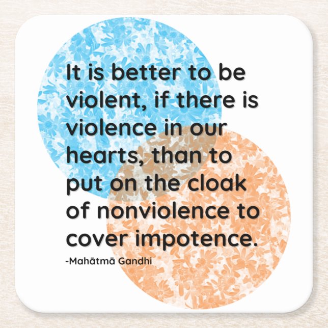 Mahatma Gandhi Heart Quotes Rechteckiger Pappuntersetzer (Vorderseite)