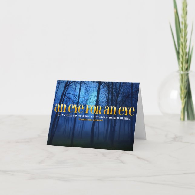 Mahatma Gandhi Inspiration Zitat "Auge für Auge" Dankeskarte (Vorderseite)