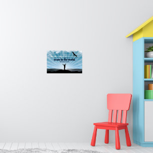 Mahatma Gandhi Inspiration Zitat "Be the change" Poster