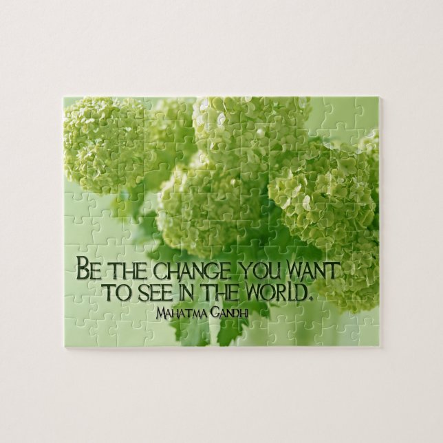 Mahatma Gandhi Inspiration Zitat "Be the change" Puzzle (Horizontal)