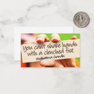 Mahatma Gandhi Inspiration Zitat "Hände schütteln" Mitteilungskarte