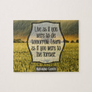 Mahatma Gandhi Inspiration Zitat "Live" Puzzle