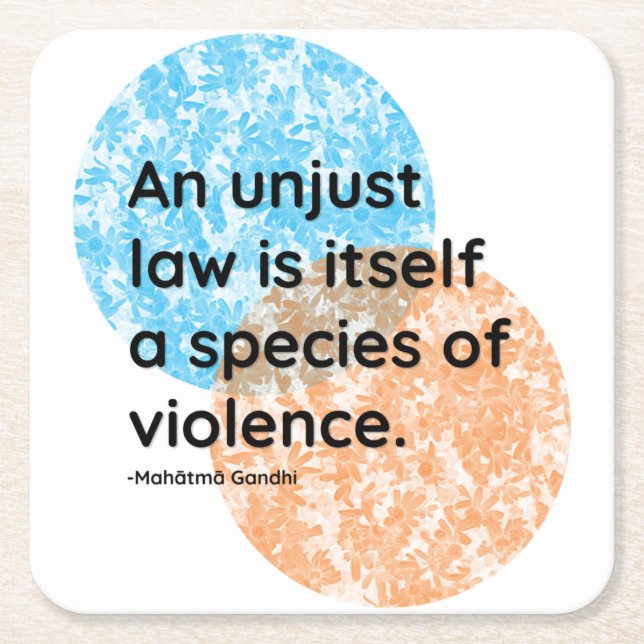 Mahatma Gandhi Law Quotes Rechteckiger Pappuntersetzer (Vorderseite)