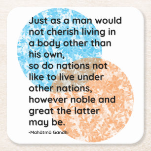 Mahatma Gandhi Nation Quotes Rechteckiger Pappuntersetzer